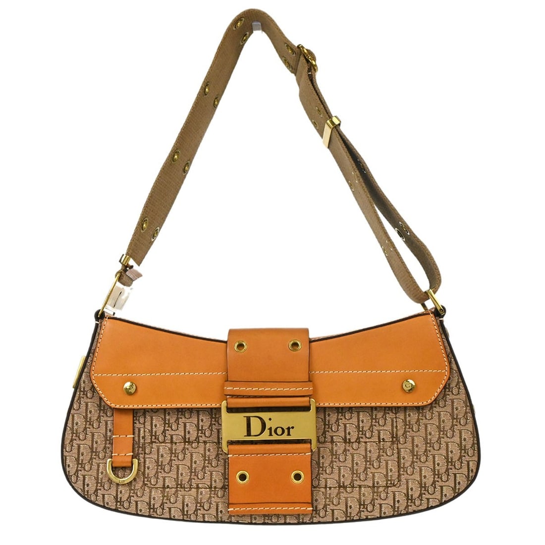 Dior Street Chic Columbus Shoulder Bag Brown Trotter Canvas Leather: Dior Street Chic Columbus Shoulder Bag Brown Trotter Canvas Leather Christian Dior Street Chic Columbus shoulder bag in brown Trotter pattern, made in Italy. It features a shoulder strap, gold-tone ha