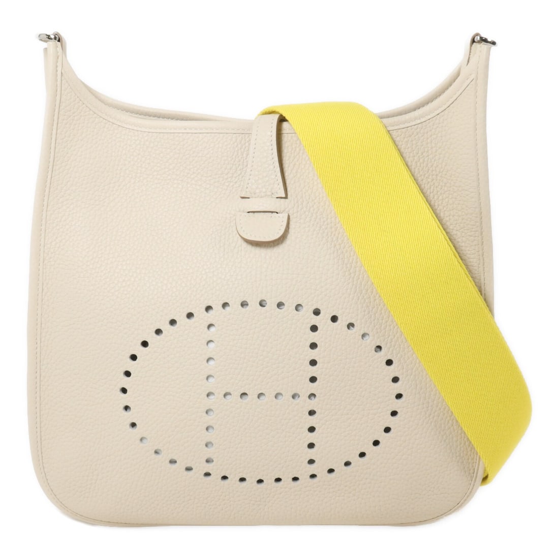 Hermes Evelyne PM Taurillon Clemence Shoulder Bag Craie PHW (1 of 17)