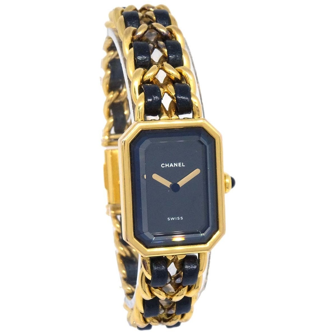 CHANEL Premiere Women's Quartz Wristwatch Gold Plated Black Dial: CHANEL Premiere Women's Quartz Wristwatch Gold Plated Black Dial Women's Chanel Premiere wristwatch with a quartz movement and analog display. It features a black gold case and dial, a black gold band