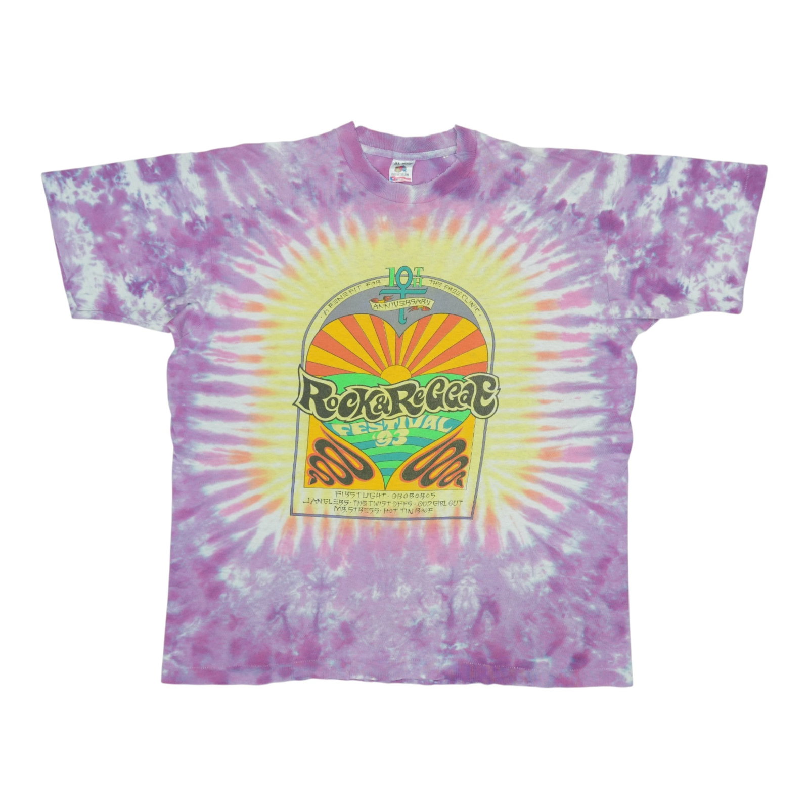 Vintage 1993 Rock & Reggae Festival Cotton Tie Dye T Shirt XL (1 of 6)