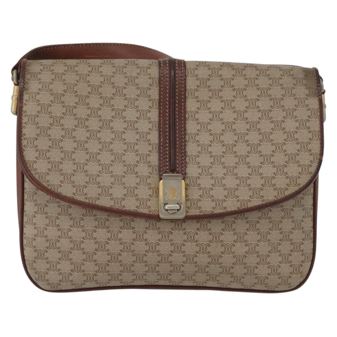Celine Vintage Macadam Shoulder Bag Beige Canvas Leather: Celine Vintage Macadam Shoulder Bag Beige Canvas Leather This Celine Vintage Macadam Shoulder Bag features a classic beige canvas exterior with leather accents. Designed for unisex use, it offers a ti