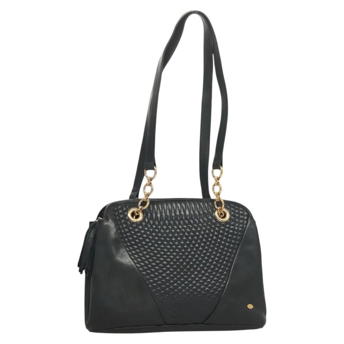 Bally Vintage Black Quilted Leather Shoulder Bag Italy: Bally Vintage Black Quilted Leather Shoulder Bag Italy This Bally vintage shoulder bag features a classic quilted leather exterior in black, offering a timeless look. Designed for women, the bag is cr