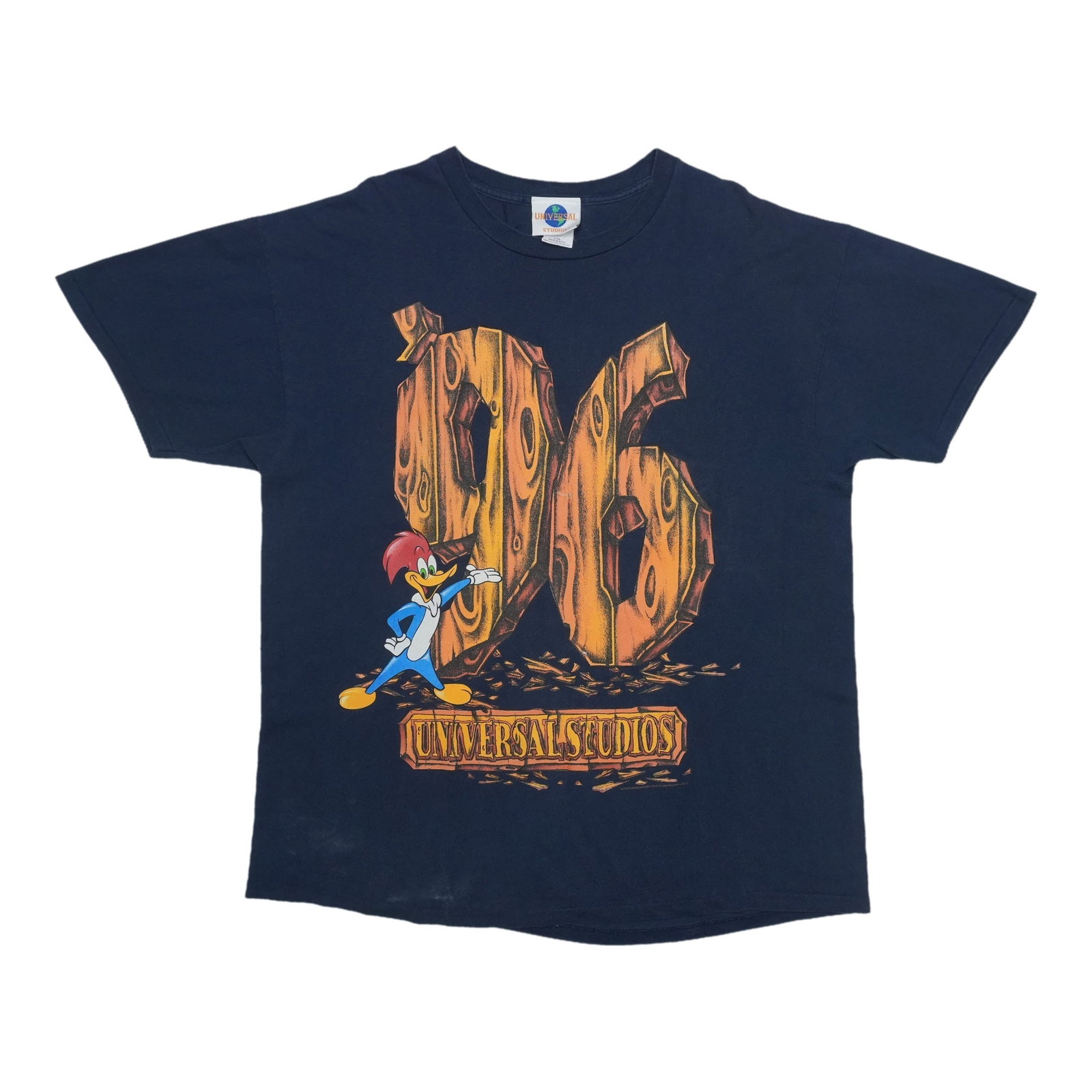 Universal Studios Woody Woodpecker 1996 Blue Cotton Shirt XL (1 of 5)