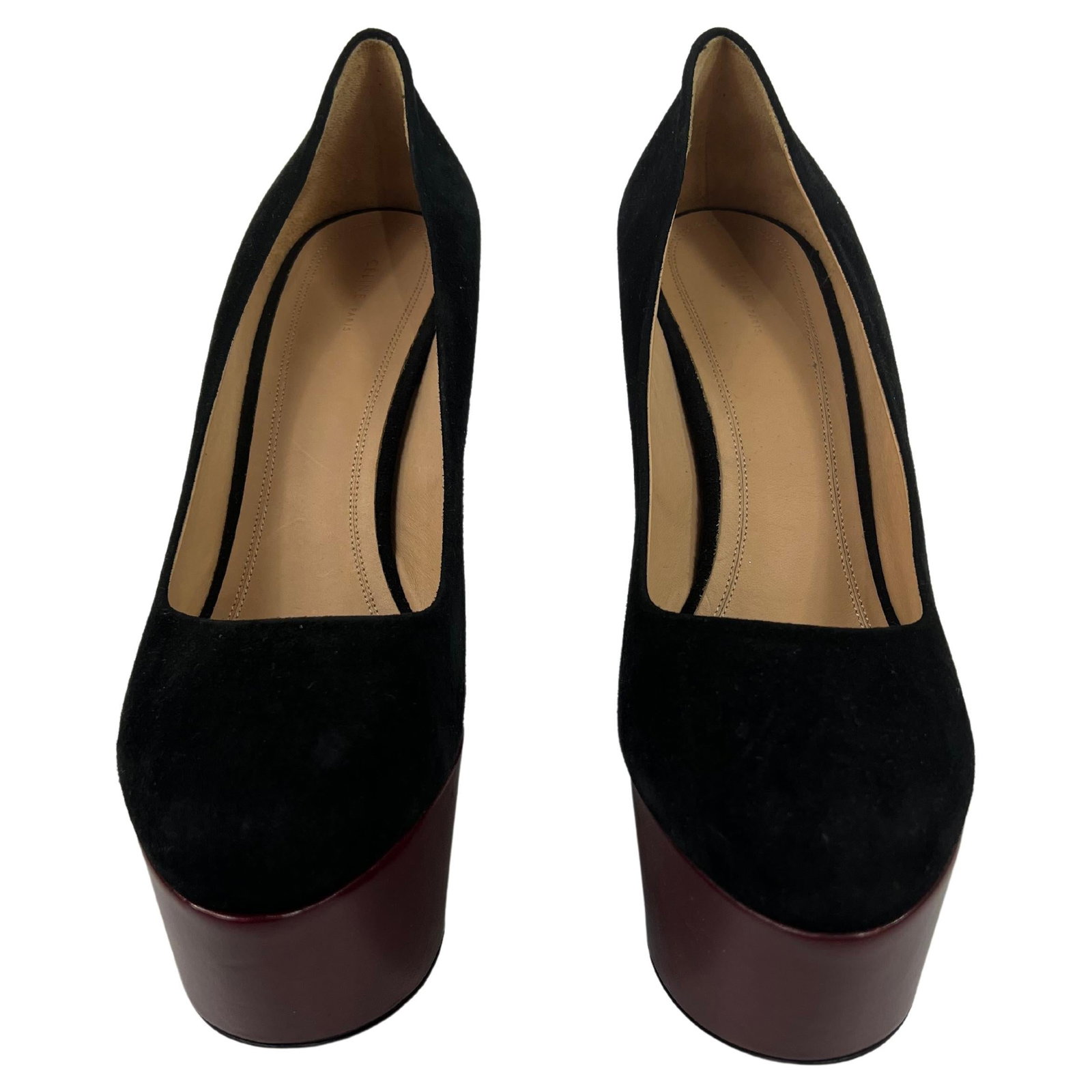 Celine Size 41 Suede and Leather High Heel Pumps (1 of 6)