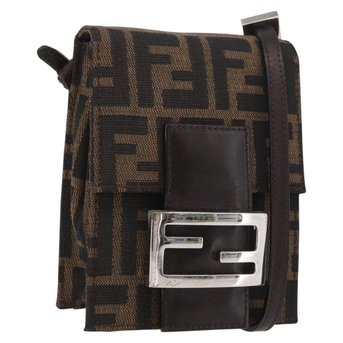 Fendi Mamma Baguette Zucca Canvas Shoulder Bag Black Brown Italy: Fendi Mamma Baguette Zucca Canvas Shoulder Bag Black Brown Italy This FENDI Zucca Canvas Mamma Baguette shoulder bag features the iconic black and brown Zucca pattern. Designed for women, the bag is c