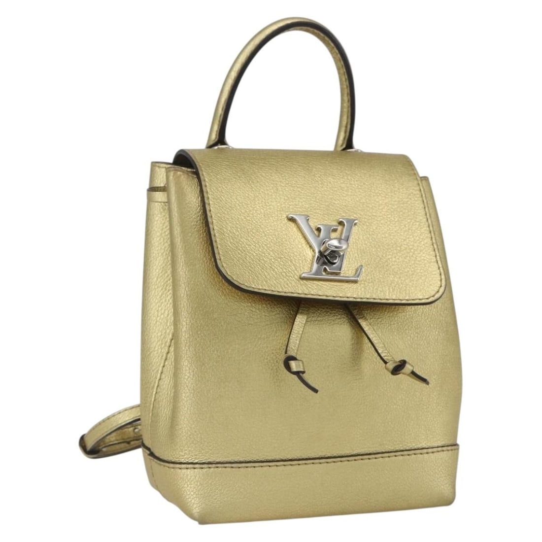 Louis Vuitton Rock Me Leather Backpack M54575 Gold Tone with Dust Bag: Louis Vuitton Rock Me Leather Backpack M54575 Gold Tone with Dust Bag This is a Louis Vuitton Rock Me backpack crafted from leather in a gold tone finish. The backpack features a compact and stylish d