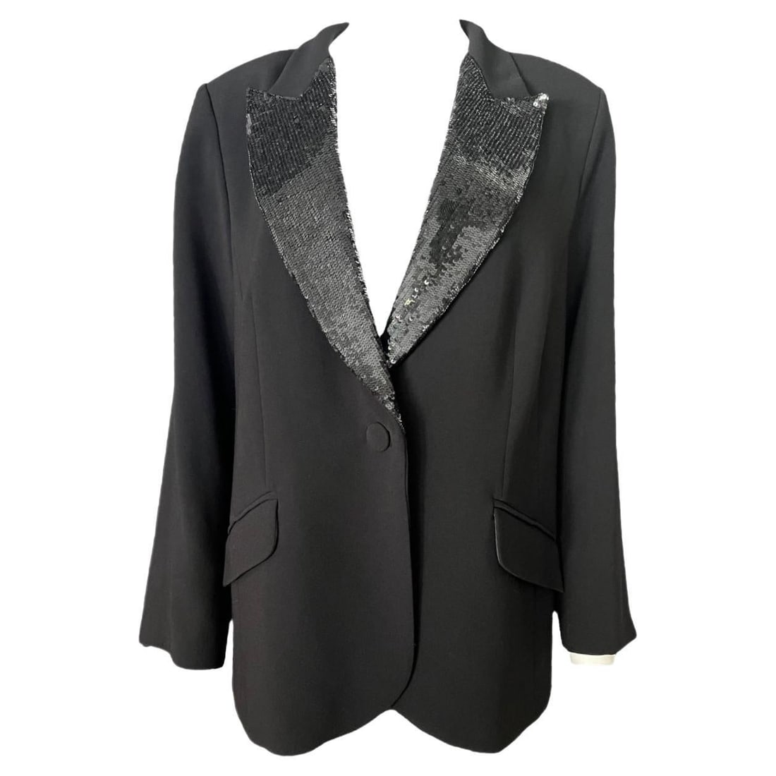 Black Sequin Collar Blazer Jacket by Marina Ronaldo (1 of 9)