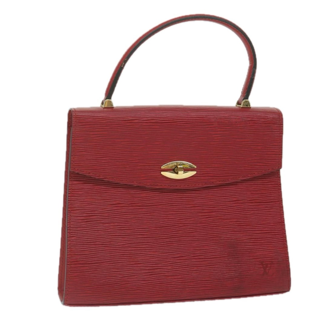 Louis Vuitton M52377 Malesherbes Red Epi Leather Handbag: Louis Vuitton M52377 Malesherbes Red Epi Leather Handbag Louis Vuitton Epi Malesherbes Hand Bag in red Epi leather, made in France. This women's handbag features a structured shape with a handle drop 