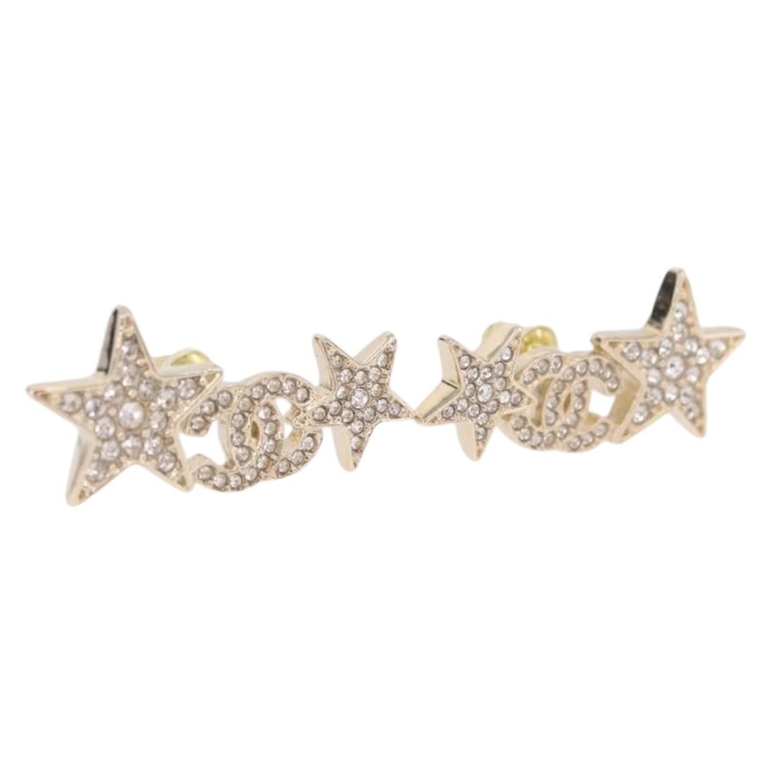CHANEL CC COCO Mark Gold Tone Metal Earring Italy: CHANEL CC COCO Mark Gold Tone Metal Earring Italy CHANEL COCO Mark earrings in gold-tone metal with rhinestone detailing. Made in Italy, these women's earrings come with the item box and are presented