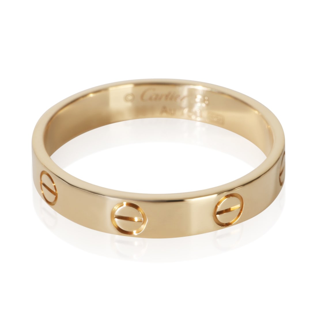 Cartier Small Model Love Ring in 18k Yellow Gold: Cartier Small Model Love Ring in 18k Yellow Gold Cartier Small Model Love ring crafted in yellow gold. This pre-owned unisex ring features the iconic Love collection design and has no main stone or si