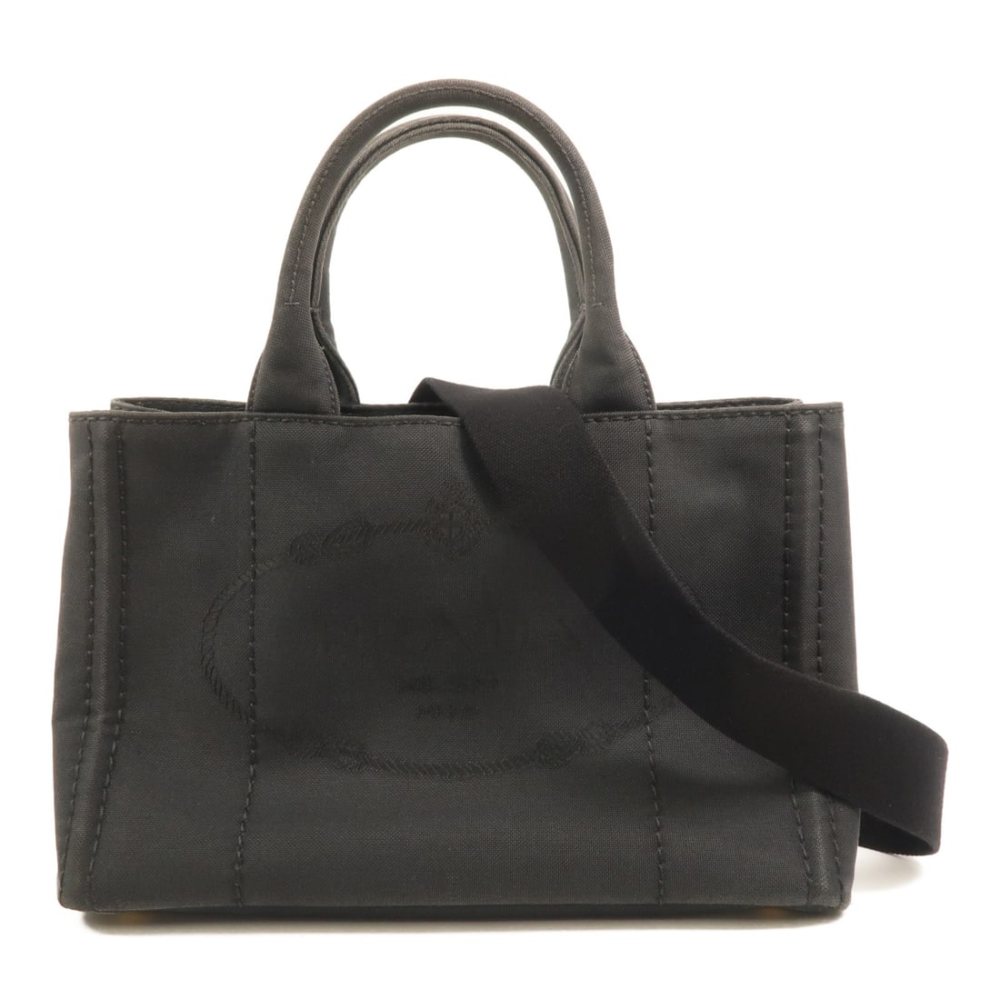 PRADA 1BG155 Canvas 2 Way Shoulder Bag Black (1 of 18)