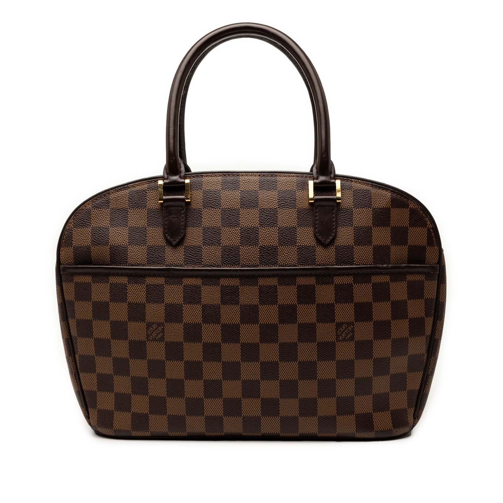 Louis Vuitton Damier Ebene Sarria Horizontal Bag: Louis Vuitton Damier Ebene Sarria Horizontal Bag This Louis Vuitton Damier Ebene Sarria Horizontal bag features the signature Damier Ebene canvas with leather trim and rolled leather handles. It is de