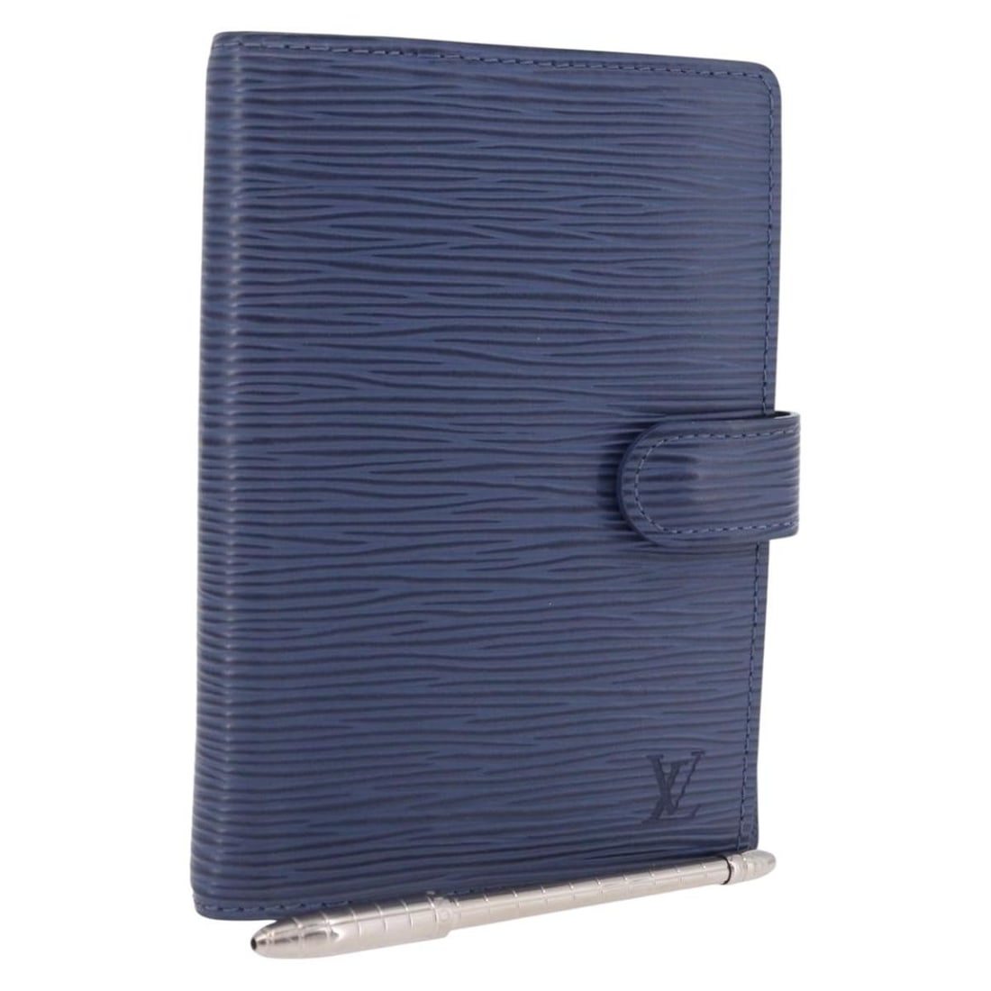 Blue Epi Leather Day Planner Cover Louis Vuitton Agenda PM: Blue Epi Leather Day Planner Cover Louis Vuitton Agenda PM Louis Vuitton Epi day planner cover in blue leather, made in Spain. This compact Agenda PM cover includes a dust bag, item box, and ruler. Co