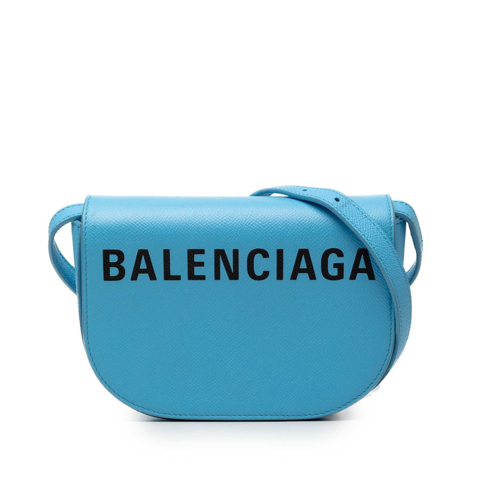 Balenciaga Ville Day XS grained calfskin crossbody bag blue: Balenciaga Ville Day XS grained calfskin crossbody bag blue Balenciaga Ville Day Crossbody XS in blue grained calfskin leather. This compact crossbody bag features an adjustable flat leather strap, a 