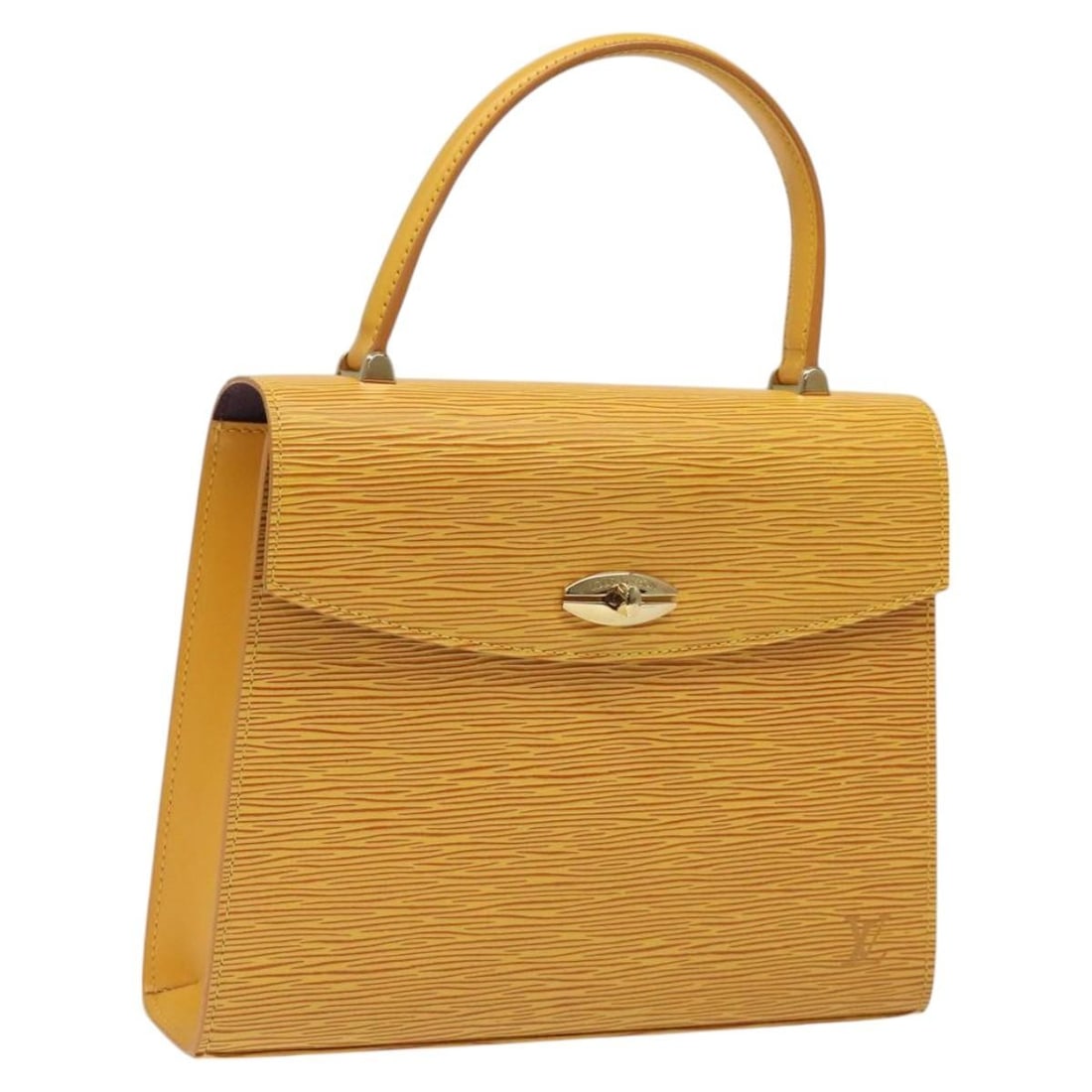 Louis Vuitton Epi Leather Malesherbes Yellow Handbag M52379 France: Louis Vuitton Epi Leather Malesherbes Yellow Handbag M52379 France This Louis Vuitton Epi Malesherbes handbag is crafted from signature Epi leather in Tassili Yellow. Designed for women, it features a