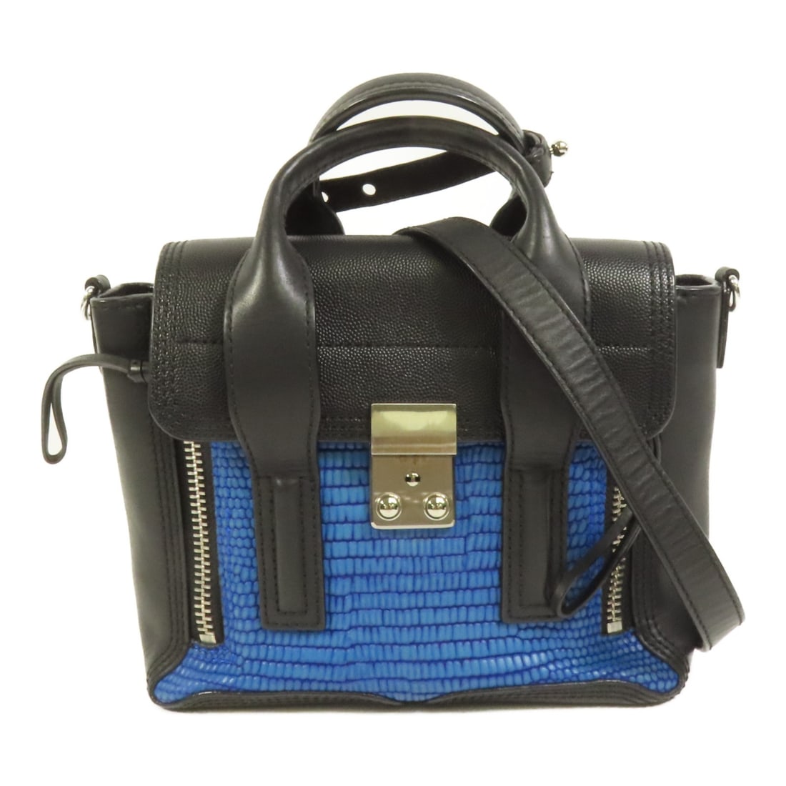 3.1 Phillip Lim Mini Pashli Blue Calfskin 2 Way Bag SHW (1 of 14)