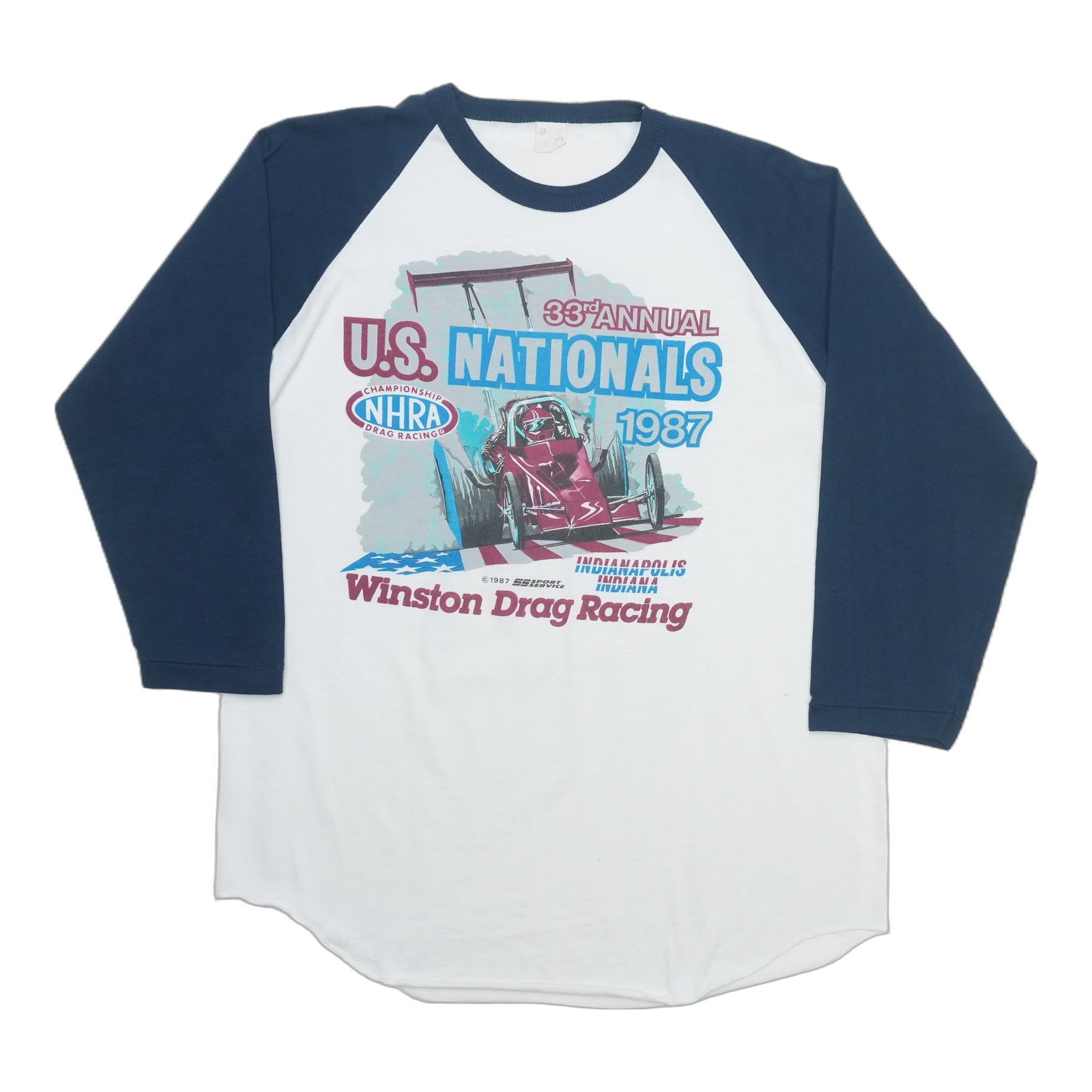 Vintage 1987 NHRA US Nationals Winston Raglan Drag Racing Shirt (1 of 5)
