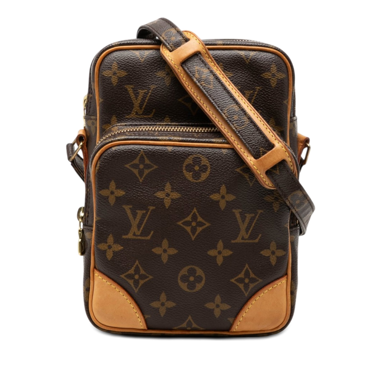 Louis Vuitton Amazone Monogram Shoulder Bag Brown: Louis Vuitton Amazone Monogram Shoulder Bag Brown Louis Vuitton Monogram Amazone shoulder bag with the brand's monogram canvas body, vachetta leather trim, an adjustable shoulder strap, top zip closur