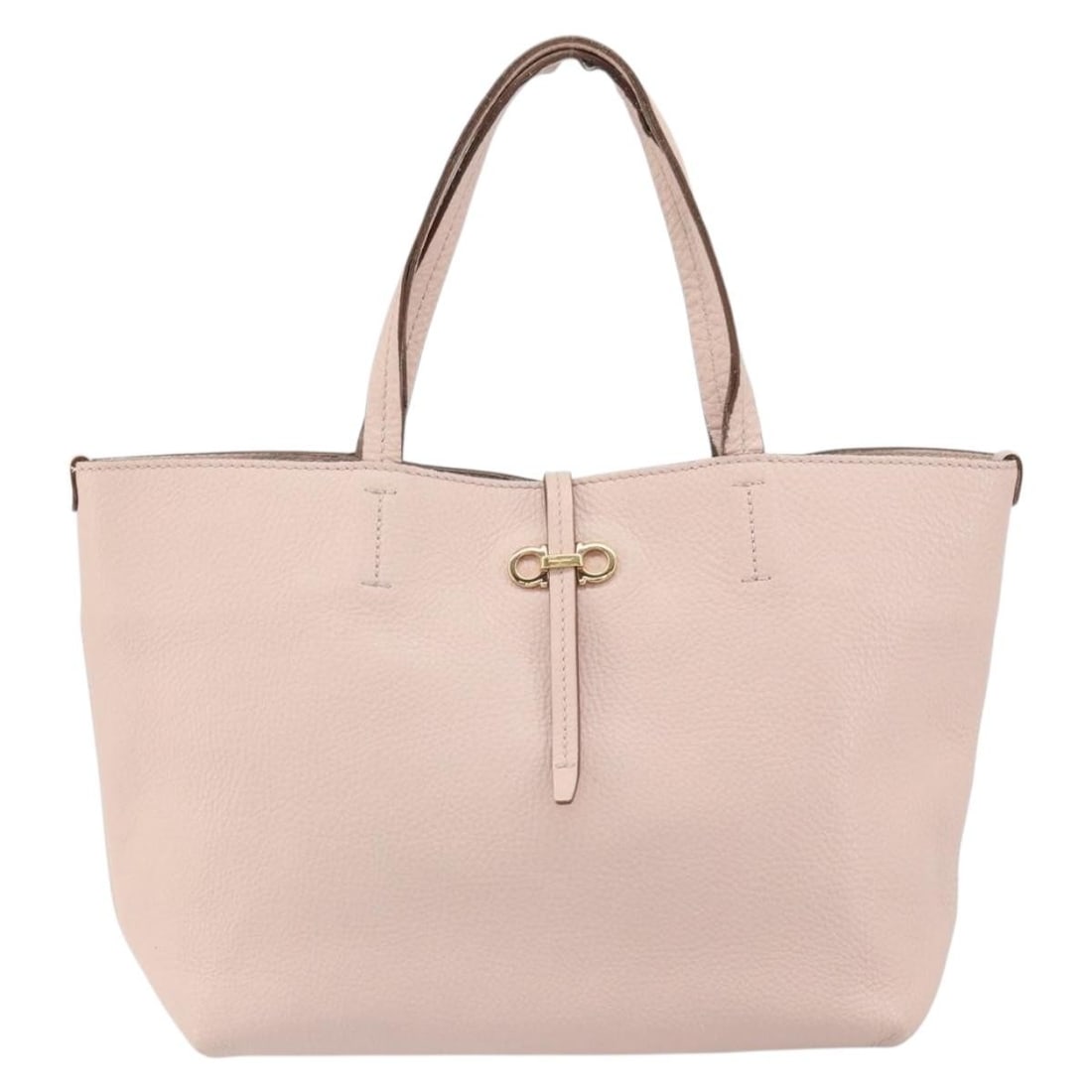 Gancini Pink Leather Tote by Salvatore Ferragamo: Gancini Pink Leather Tote by Salvatore Ferragamo This Salvatore Ferragamo Gancini Tote is crafted from pink leather and designed for women. It features a spacious interior and classic Gancini styling.