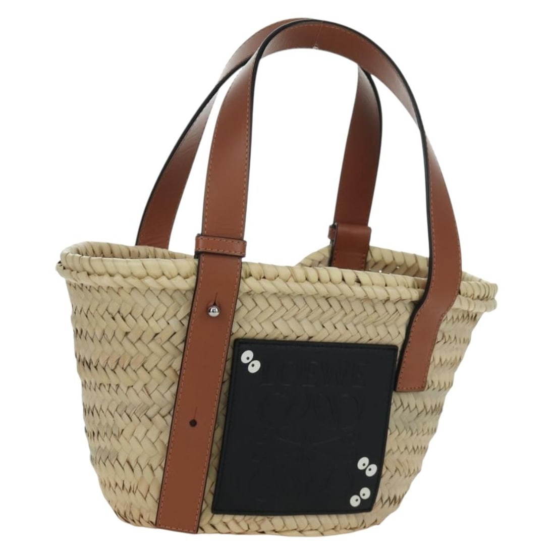 LOEWE Studio Ghibli Totoro Raffia Hand Bag Black Beige: LOEWE Studio Ghibli Totoro Raffia Hand Bag Black Beige LOEWE x Studio Ghibli My Neighbor Totoro Pitch Black handbag in black and beige. This women's bag comes with a dust bag and is made in Spain. The