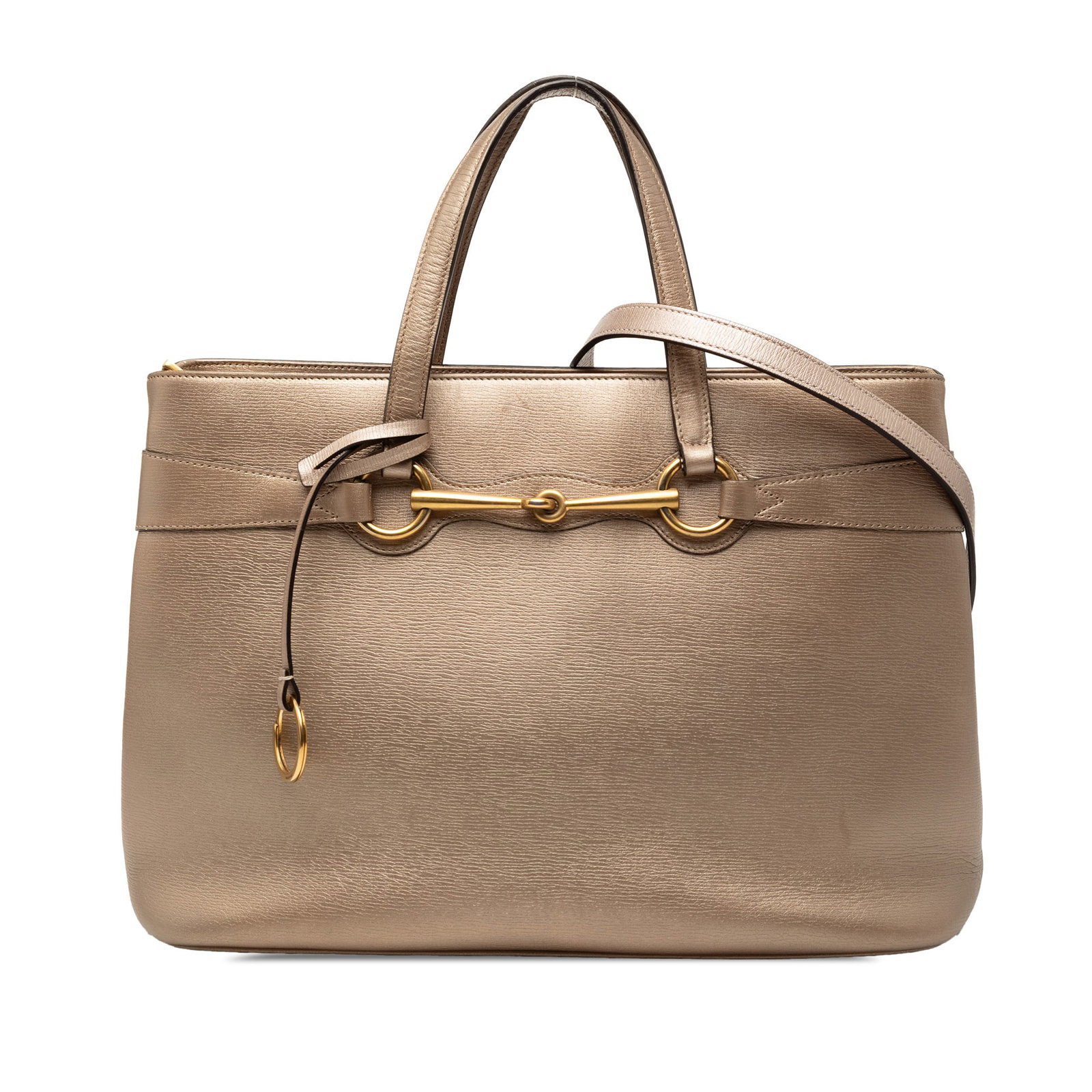 Gucci Bright Bit Gold Leather Satchel with Detachable Strap (1 of 7)