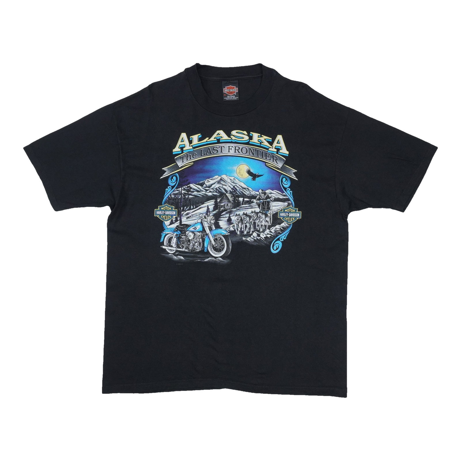 Harley Davidson Alaska The Last Frontier 1998 Black Cotton Shirt XL (1 of 5)