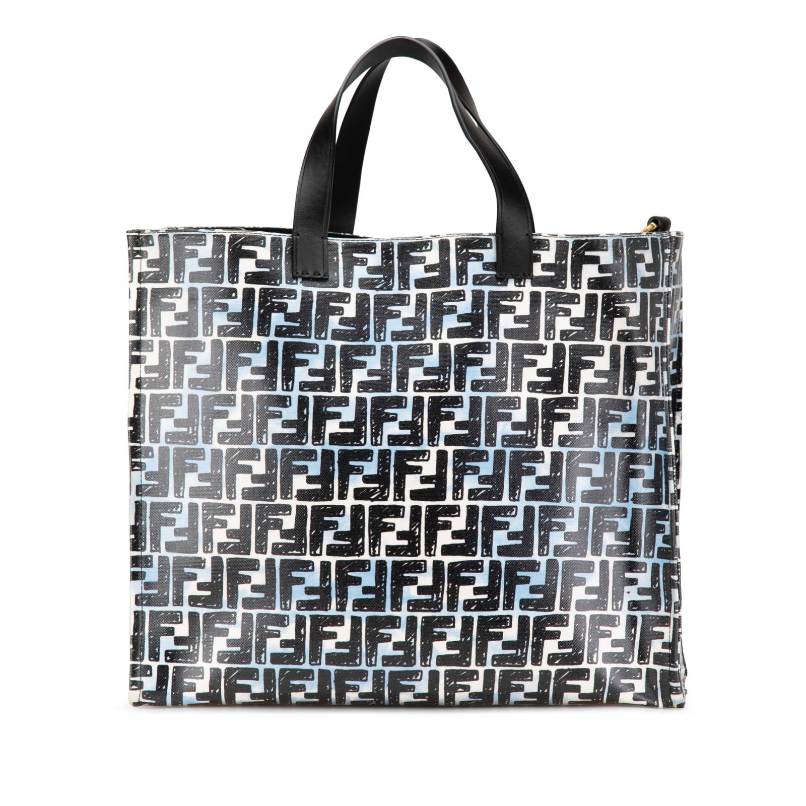 Fendi Joshua Vides Cloudy Shopper Satchel Coated Canvas Blue (1 of 10)
