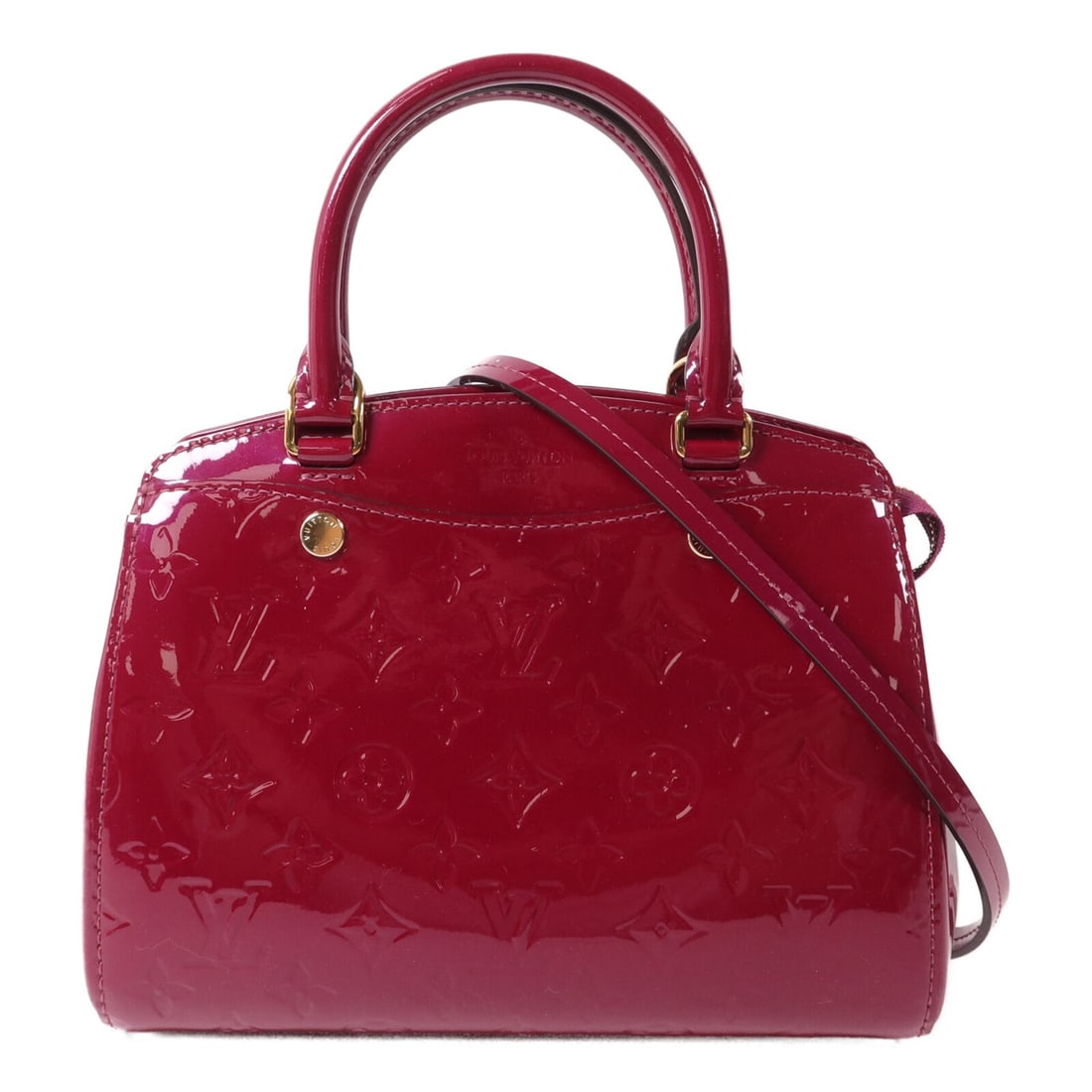 Louis Vuitton Brera PM M50810 2 Way Bag Red Vernis Patent Leather: Louis Vuitton Brera PM M50810 2 Way Bag Red Vernis Patent Leather Louis Vuitton Brera PM 2 Way Shoulder Bag in red Monogram Vernis with patent leather exterior. This women's bag has a 2-way design and