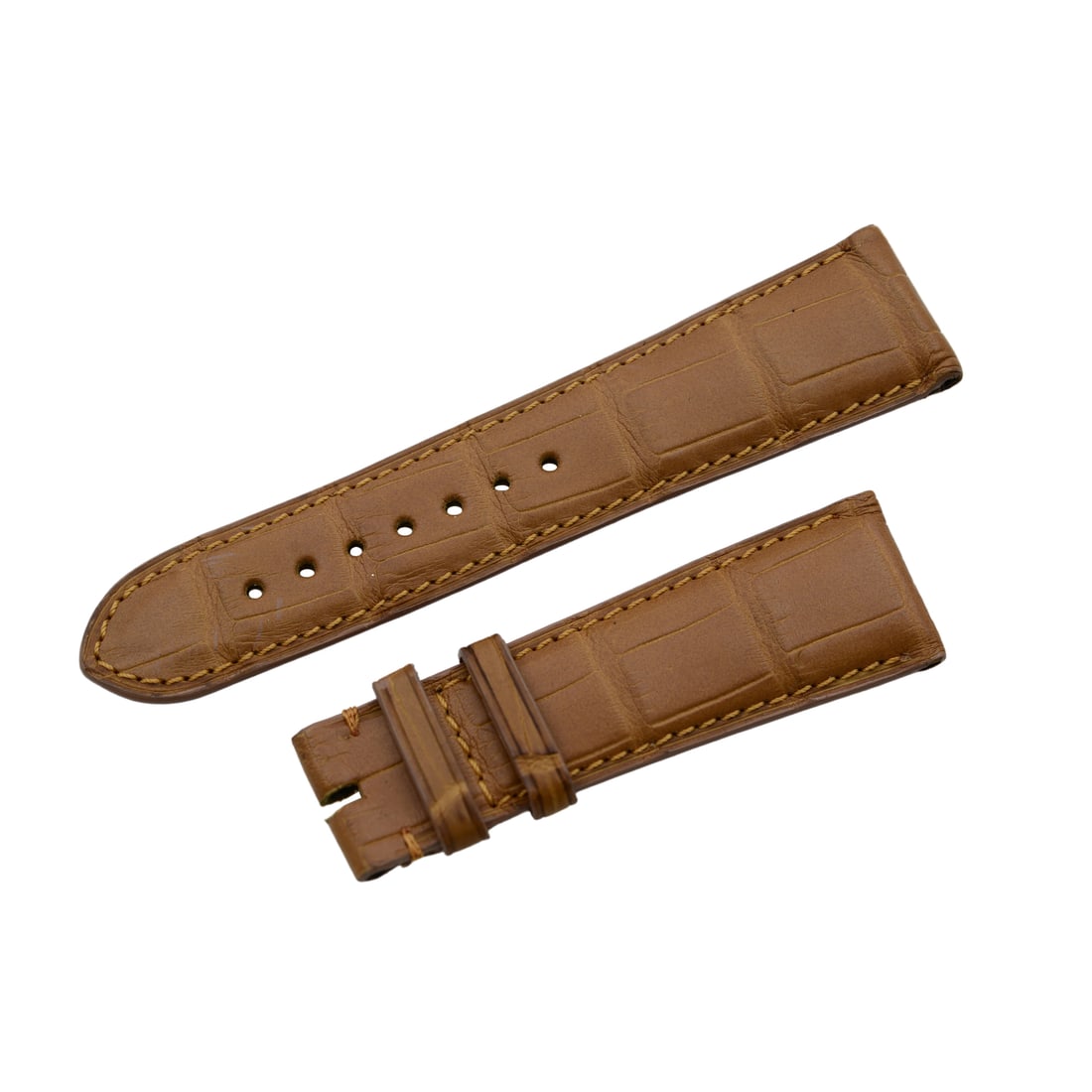 Chopard Chestnut Crocodile Leather Watch Strap 22-20mm Tang Buckle: Chopard Chestnut Crocodile Leather Watch Strap 22-20mm Tang Buckle Enhance your watch with this elegant Chopard wristwatch band, crafted from luxurious chestnut crocodile leather. Designed for a tang 