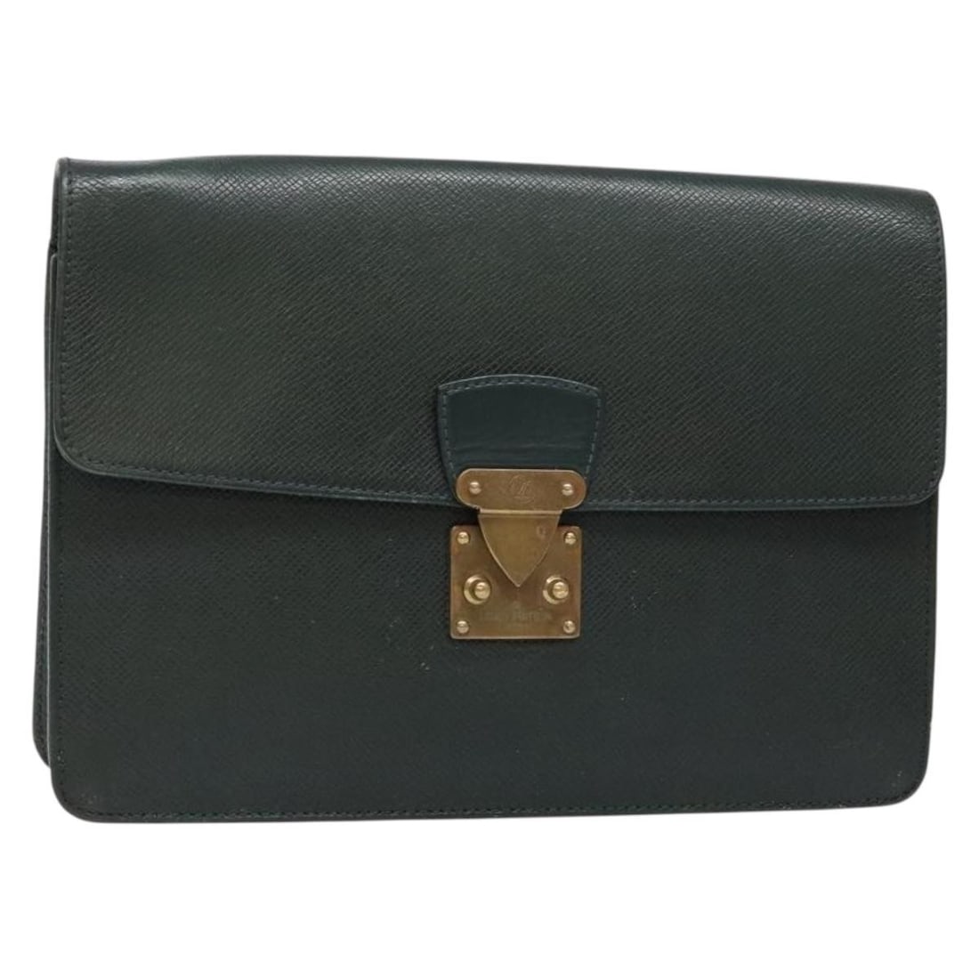 Green Leather Pouch Louis Vuitton Kourad: Green Leather Pouch Louis Vuitton Kourad This Louis Vuitton Kourad Pouch in green Taiga leather offers a stylish and practical accessory designed for women. Crafted in France, it features a spacious i
