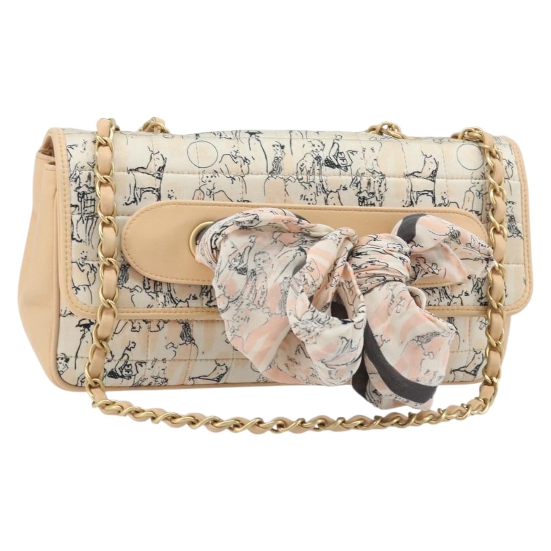 CHANEL Choco Bar Satin Shoulder Bag Pink Gold Tone France: CHANEL Choco Bar Satin Shoulder Bag Pink Gold Tone France Authentic CHANEL Choco Bar chain shoulder bag in pink and gold satin. This women's shoulder bag includes a dust bag and is made in France. Con