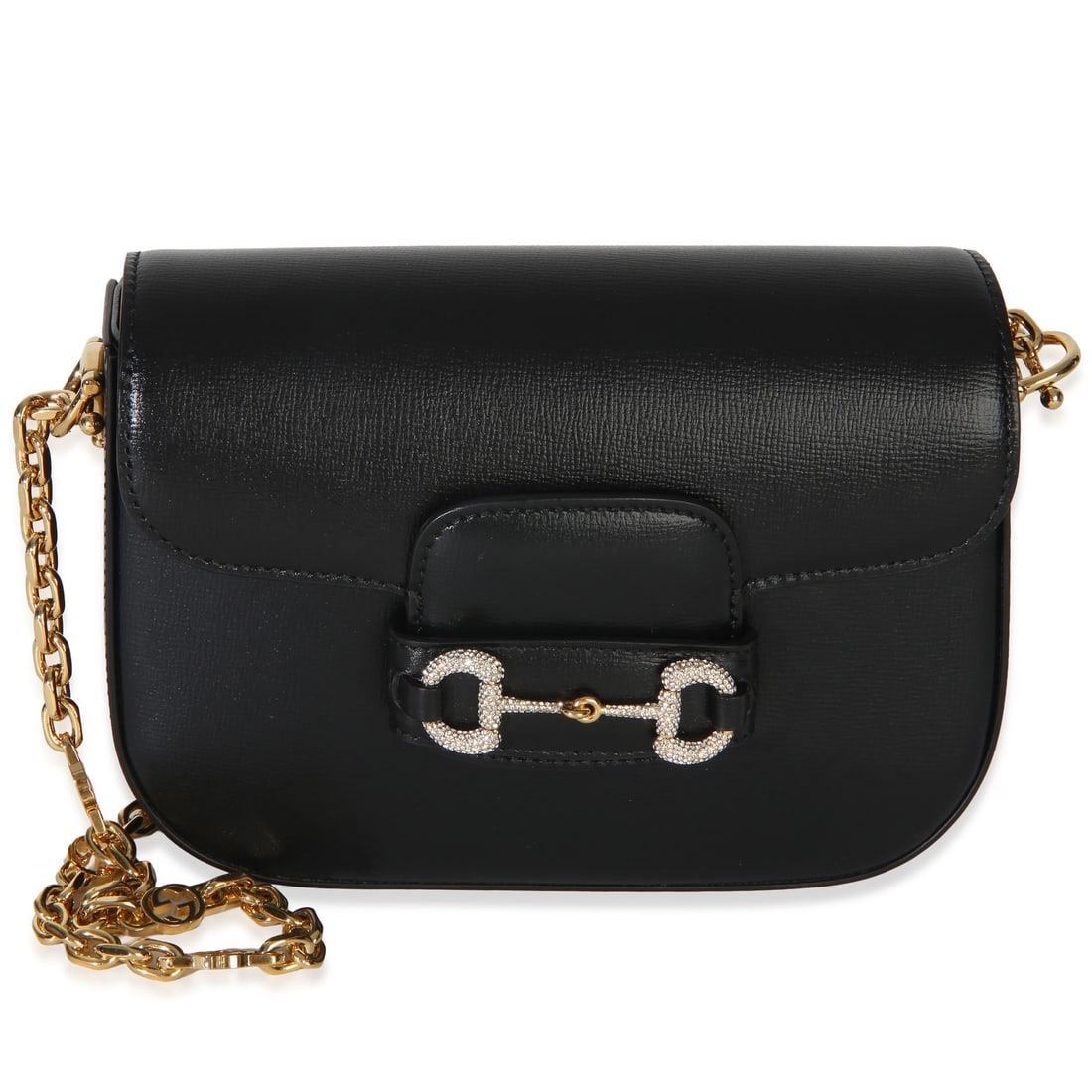 Gucci Horsebit 1955 Mini Shoulder Bag Black Leather Crystal Detail (1 of 9)
