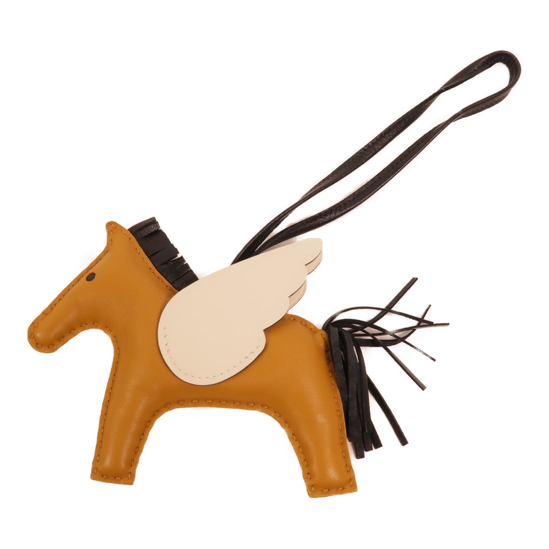 Hermes Rodeo Pegase MM Leather Charm Sesame Nata Noir (1 of 10)