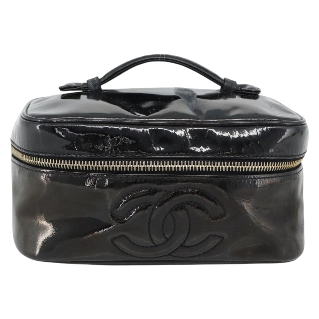 Chanel Vintage Cosmetic Case in Black Patent Leather (1 of 18)