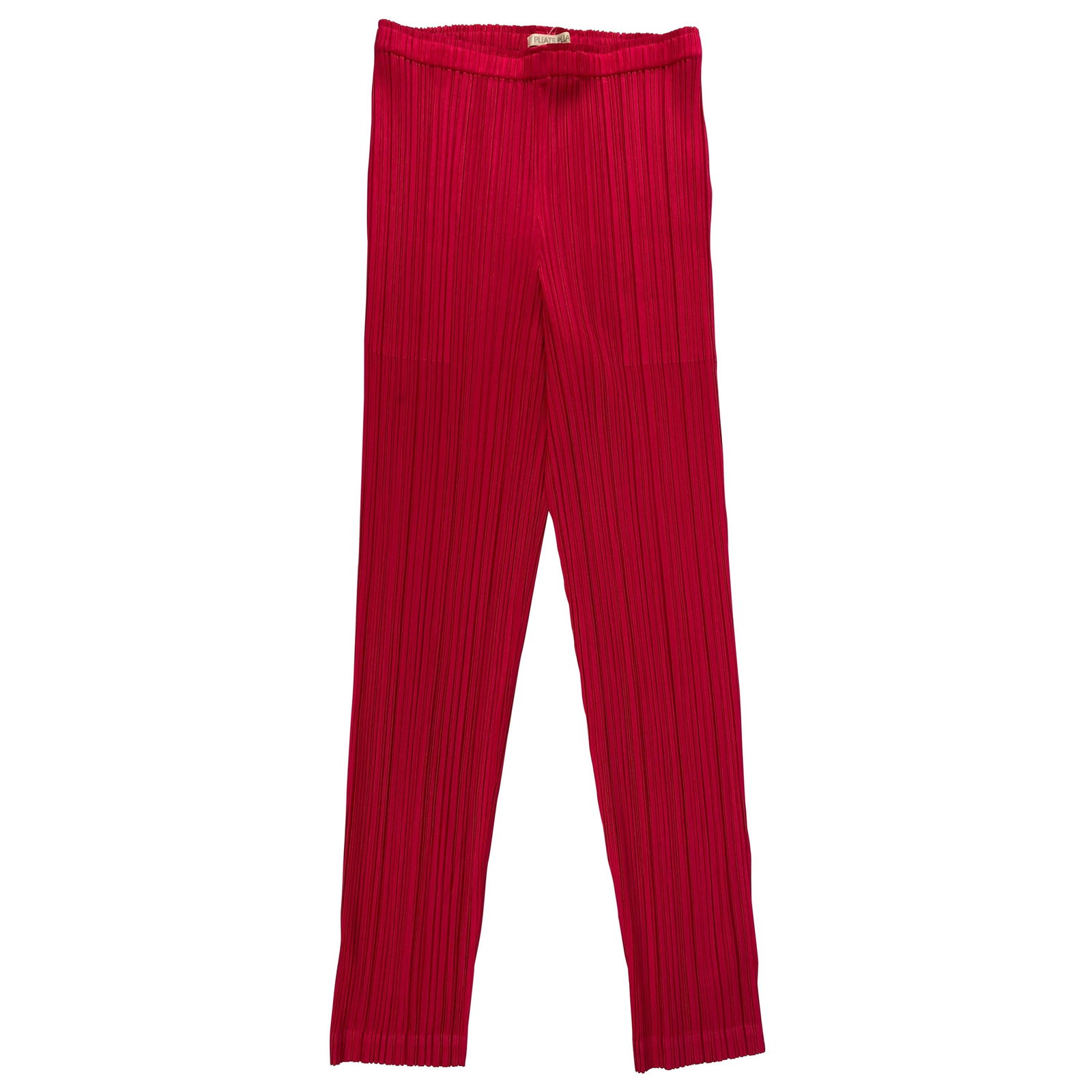 Pleats Please skinny pleated pants in bright pink size 5: Pleats Please skinny pleated pants in bright pink size 5 Pleats Please pants in bright pink with a pleated style and skinny fit. They feature side pockets and are made in Japan. Condition is good. Spe