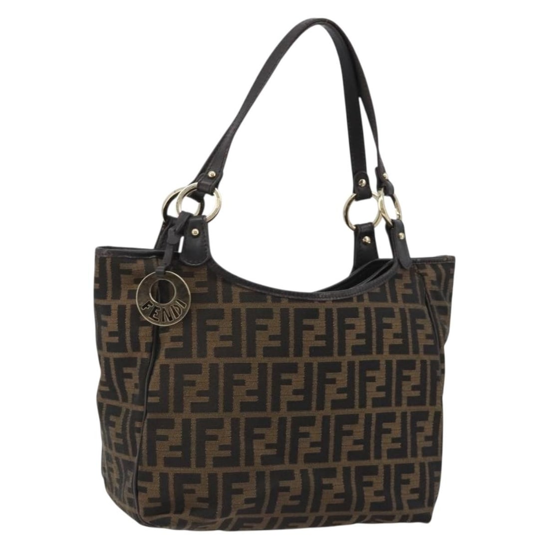 Fendi Zucca Tote Bag Black Brown Canvas Italy: Fendi Zucca Tote Bag Black Brown Canvas Italy Authentic FENDI tote bag in black and brown Zucca canvas. This women's bag is made in Italy and features a practical tote silhouette with visible signs of