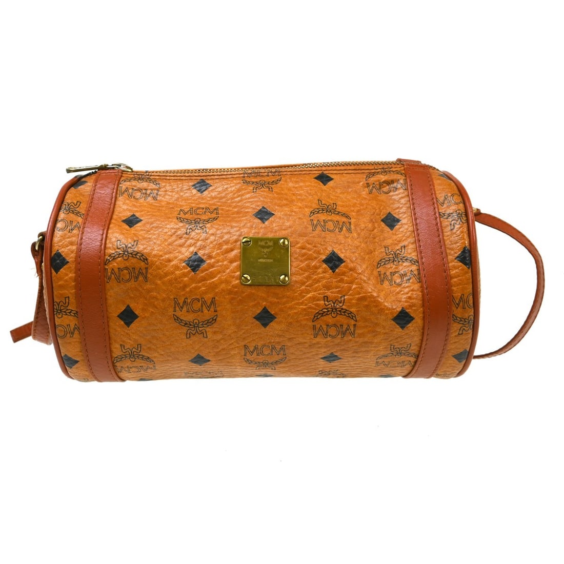MCM Visetos Brown Leather Handbag 23cm x 13cm x 13cm (1 of 9)