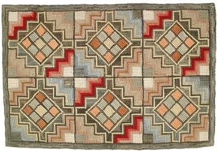 Handcrafted 6x9 Early American Hooked Rug Camp Windy Hill Collection (1 of 1)