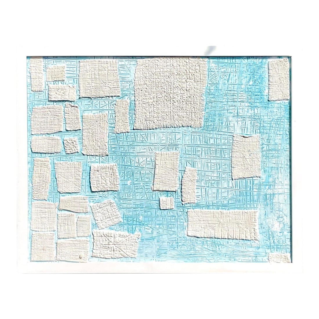 Niki Smith Vintage Abstract Mixed Media Painting White Matter #1 (1 of 8)