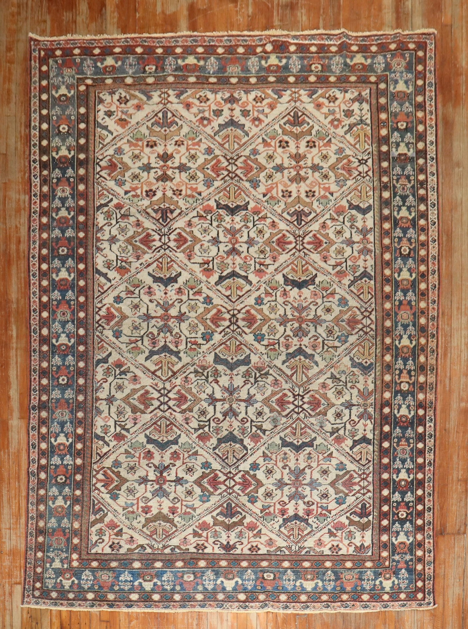 7' 9" x 11' 2" Sultanabad Mahal Room Rug: 7' 9" x 11' 2" Sultanabad Mahal Room Rug Vintage 1920s Persian Mahal room rug in the Sultanabad/Mahal type. This pre-owned piece offers the character and style associated with classic Persian rug desi