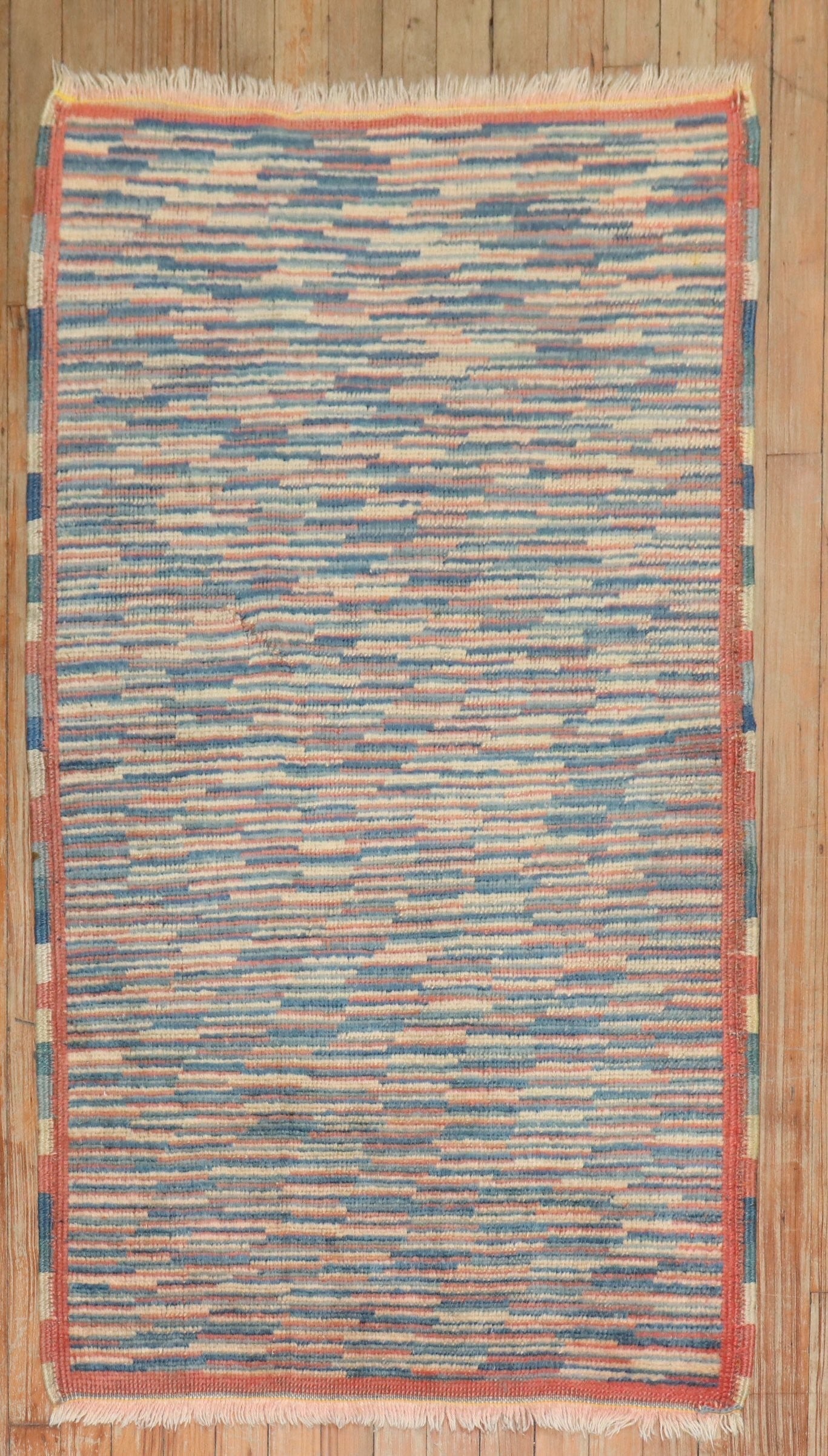 2' 7" x 4' 6" Persian Gabbeh Area Rug Striped: 2' 7" x 4' 6" Persian Gabbeh Area Rug Striped One-of-a-kind 21st century Persian striped Gabbeh rug in a small format. This pre-owned piece features the distinctive Gabbeh style and offers a compact s