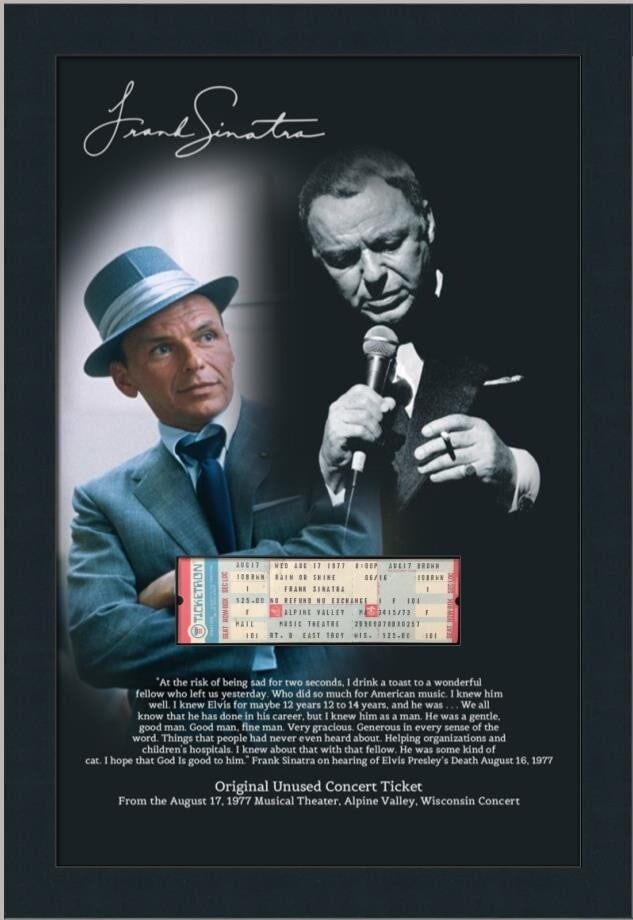 Frank Sinatra 1977 Alpine Valley Concert Ticket Custom Framed (1 of 2)
