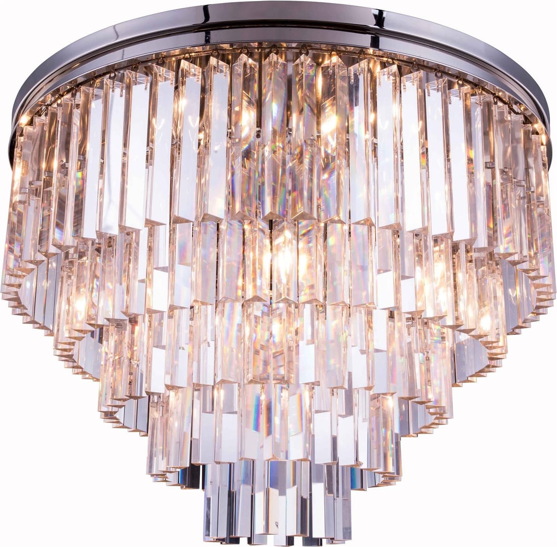 Elegant Lighting Sydney Polished Nickel Chandelier Royal-Cut Crystal 17 Bulbs (1 of 1)