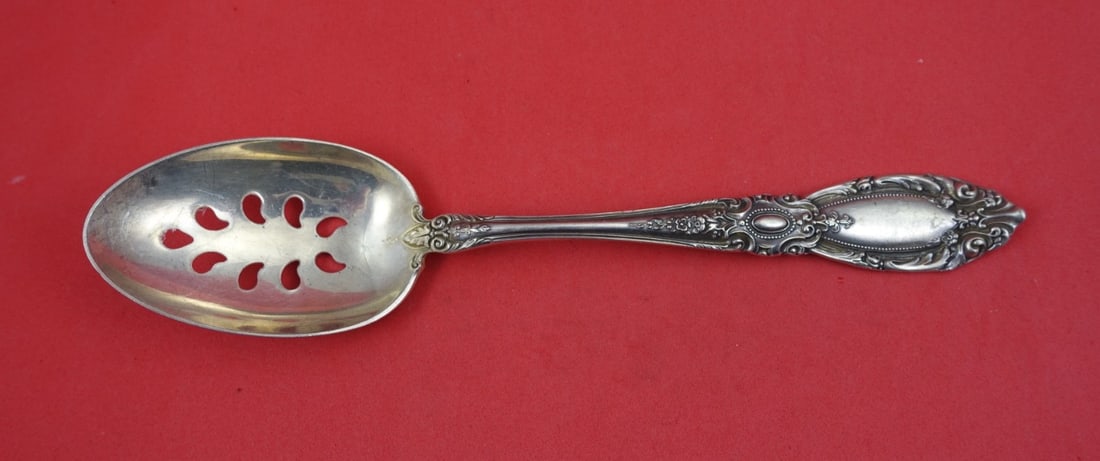 Towle King Richard Sterling Pierced Serving Spoon 9-Hole 8 5/8 (1 of 2)