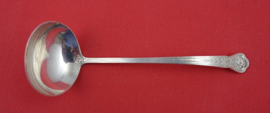 Tiffany and Co AJ Fuller Custom Sterling Silver Sauce Ladle 5 3/4": Tiffany and Co AJ Fuller Custom Sterling Silver Sauce Ladle 5 3/4" This exquisite sauce ladle features the AJ Fuller Custom Pattern by Tiffany and Co., crafted from high-quality sterling silver. Measu