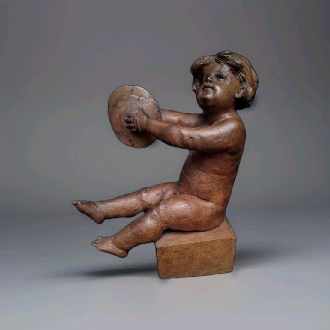 Italian 18th Century Carved Wood Putti Cherub Figure 6" (1 of 16)