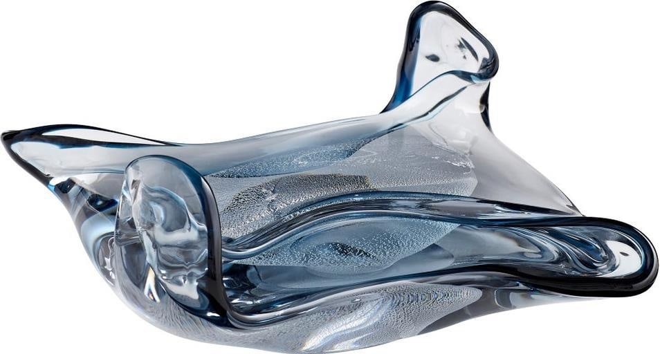 Cyan Victorian-Style Blue Glass Vase 10.5" Sculpture: Cyan Victorian-Style Blue Glass Vase 10.5" Sculpture Add a touch of elegance to your decor with this stunning Victorian-Style Blue Glass Vase. Crafted in an antique or vintage style, this decorative p