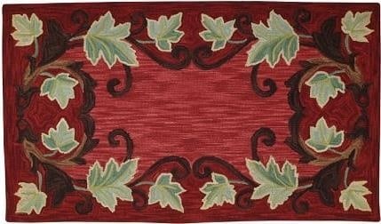 Hand-Hooked Red Floral Runner Rug 2x8 from Cashiers Collection (1 of 1)