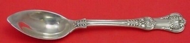 Tiffany & Co English King Sterling Silver Grapefruit Spoon 5 3/4": Tiffany & Co English King Sterling Silver Grapefruit Spoon 5 3/4" This exquisite grapefruit spoon is crafted in the renowned English King pattern by Tiffany & Co., a hallmark of elegance and craftsman