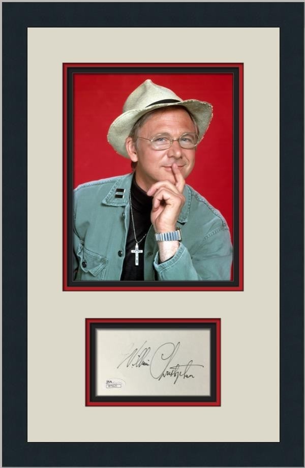 Framed William Christopher MASH Cut Card Autograph Display JSA (1 of 5)